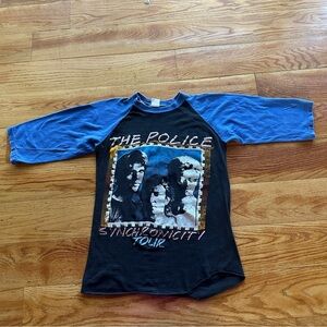 Vintage The Police Synchronicity Tour  TShirt  Size Medium 3/4 Sleeve